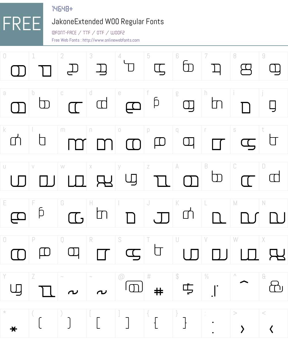 Jakone Font Screenshots