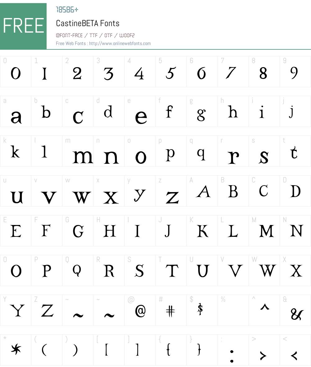 CastineBETA Font Screenshots