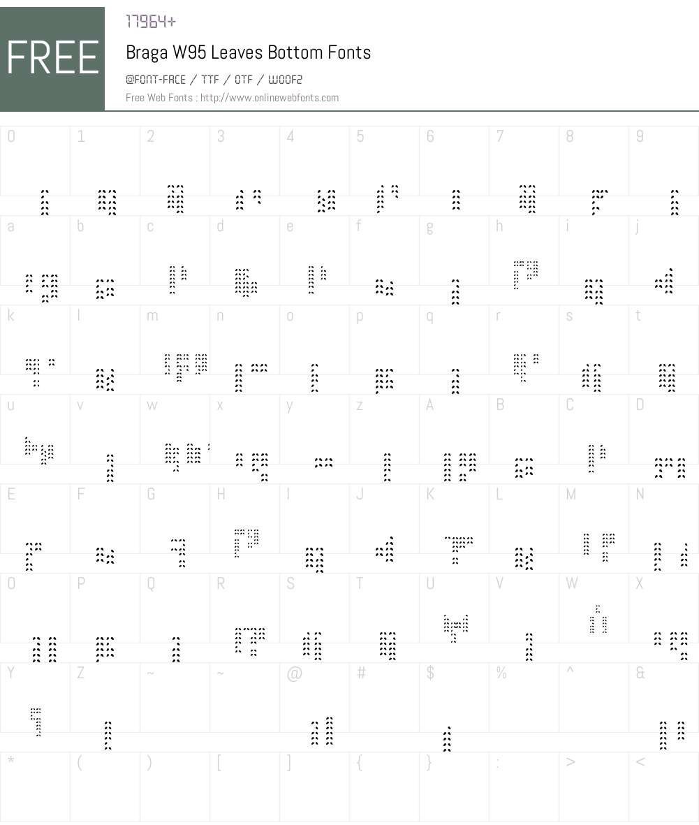 BragaW95-LeavesBottom Font Screenshots
