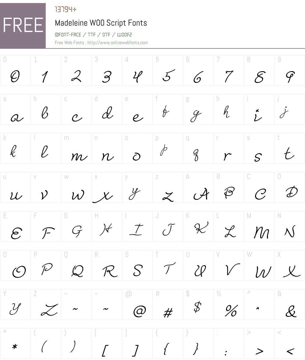Madeleine Script Font Screenshots