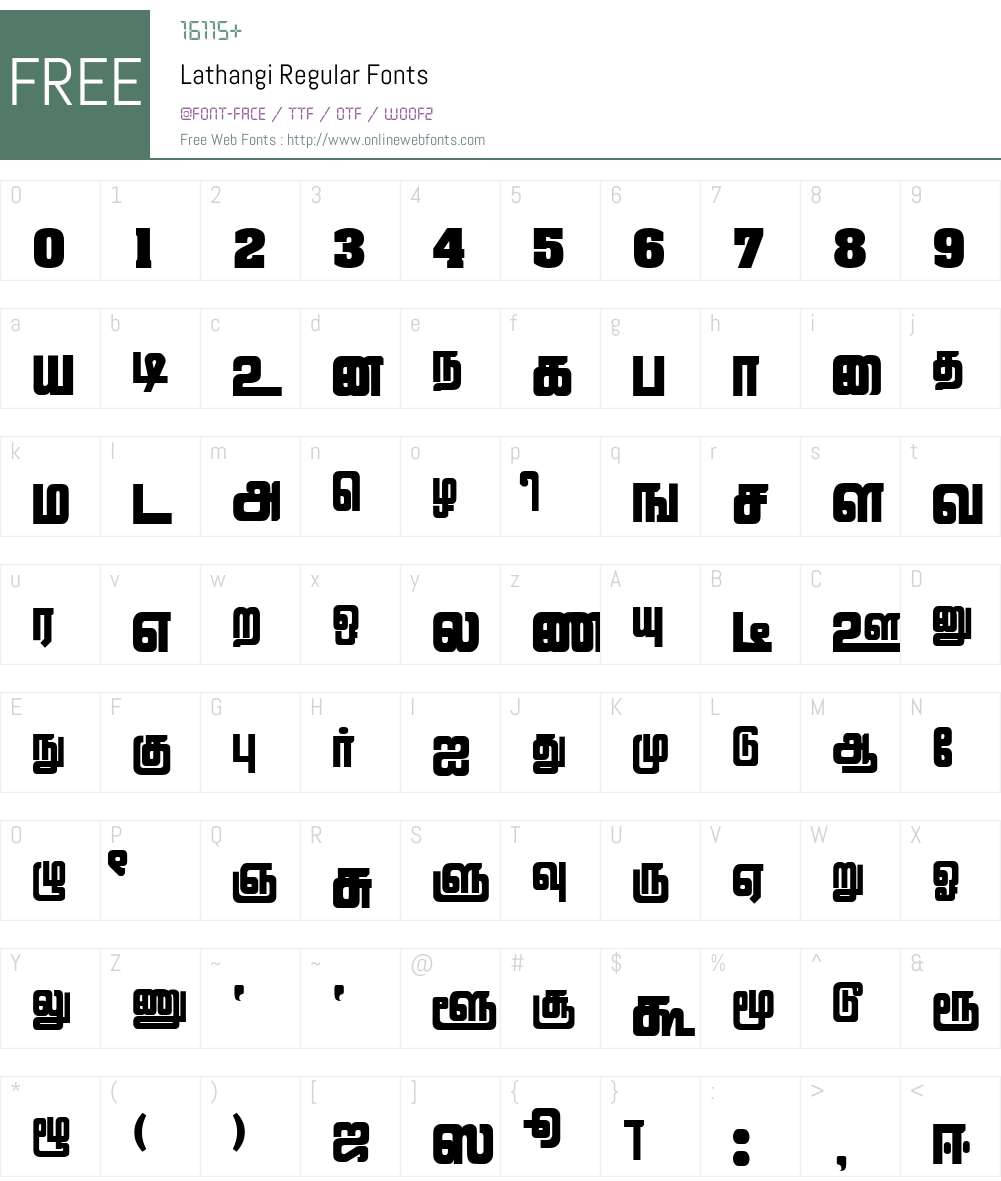 Lathangi Font Screenshots