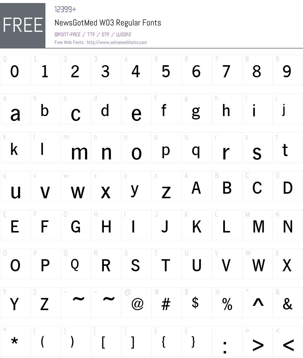 News Gothic Font Screenshots