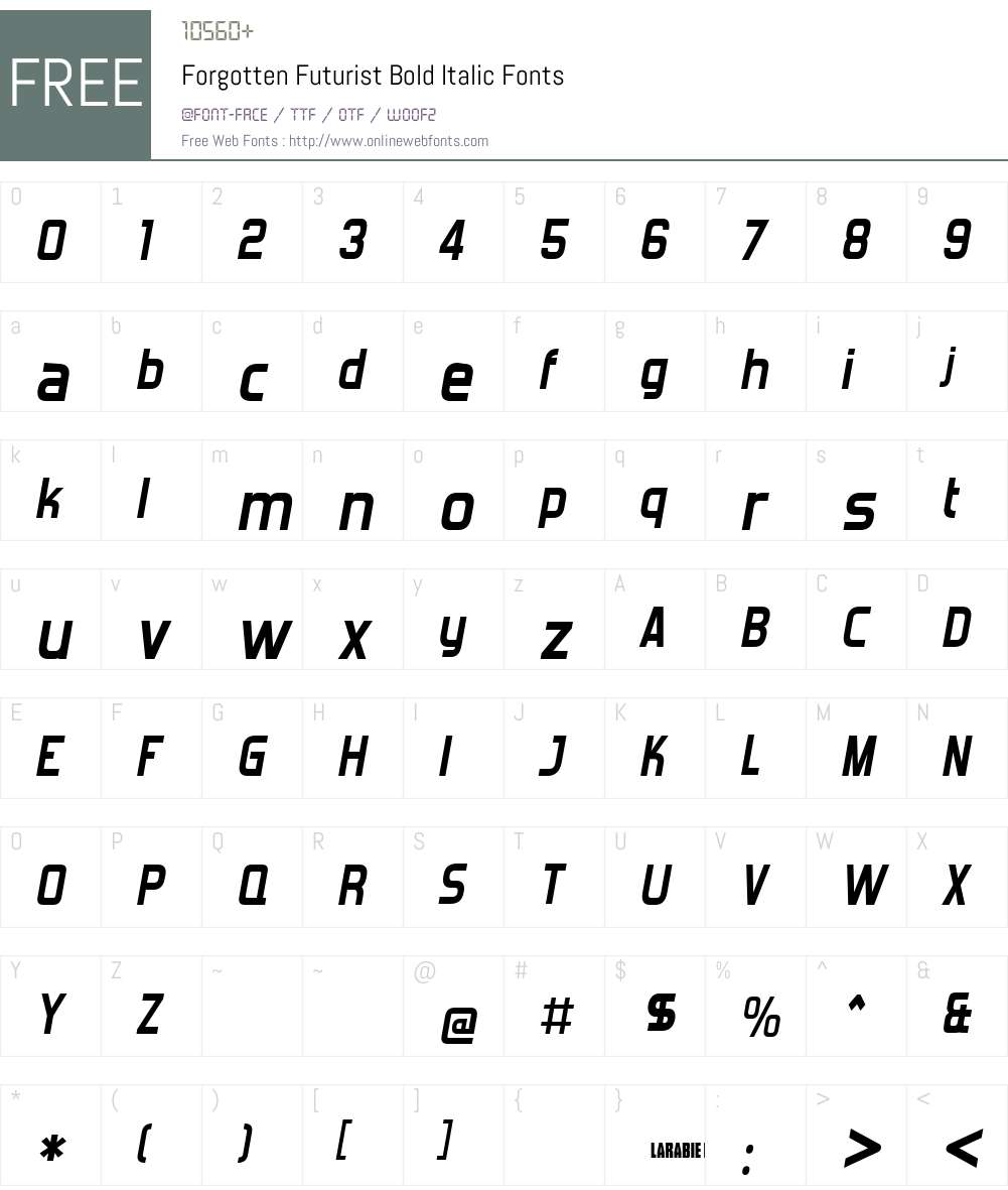 Forgotten Futurist Font Screenshots