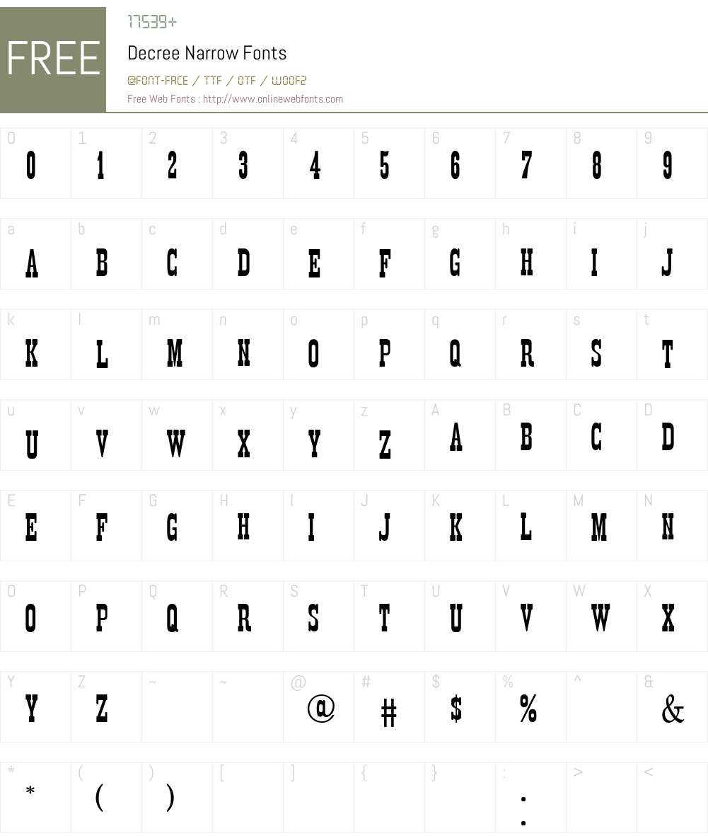 Decree Narrow Font Screenshots