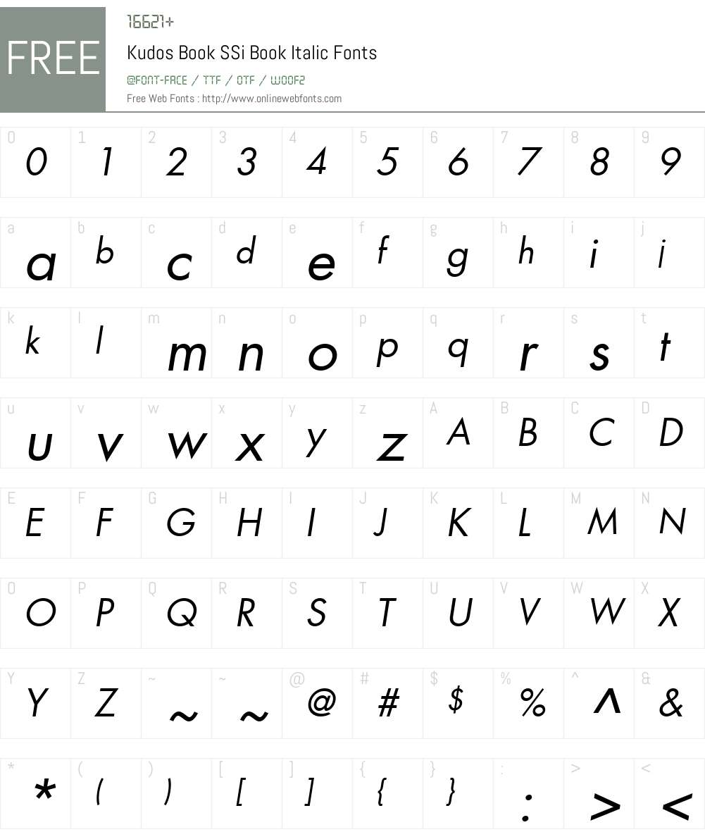Kudos Book SSi Font Screenshots