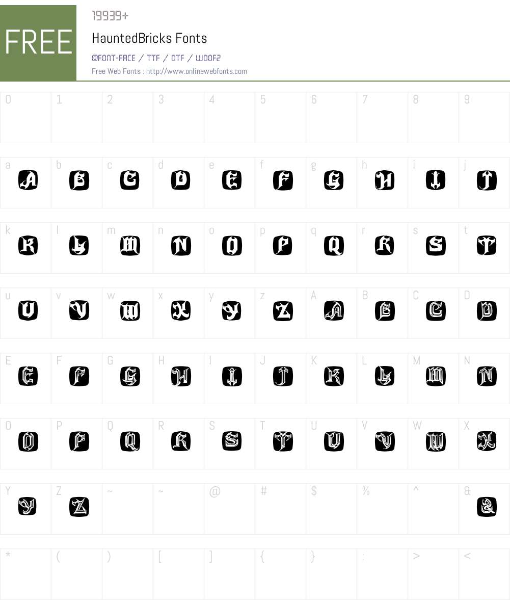 HauntedBricks Font Screenshots
