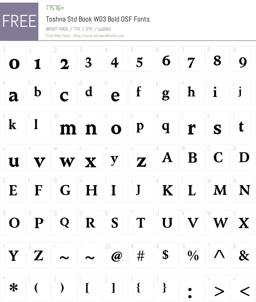 Toshna Font Screenshots