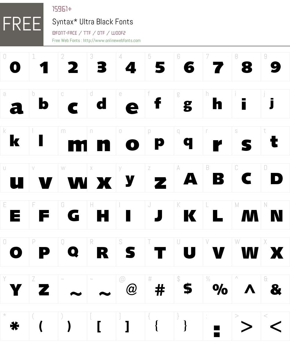 Syntax BQ Font Screenshots