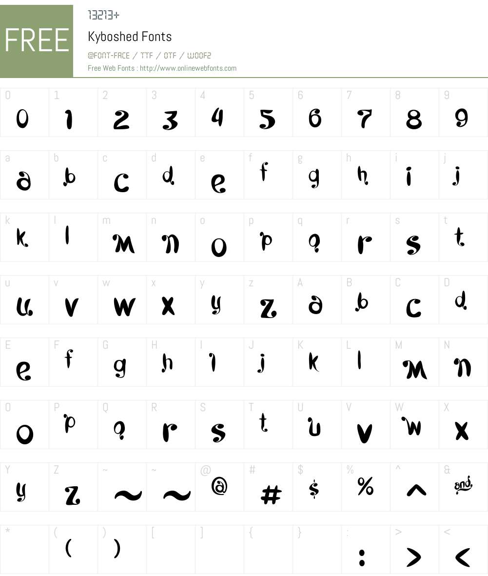 Kyboshed Font Screenshots