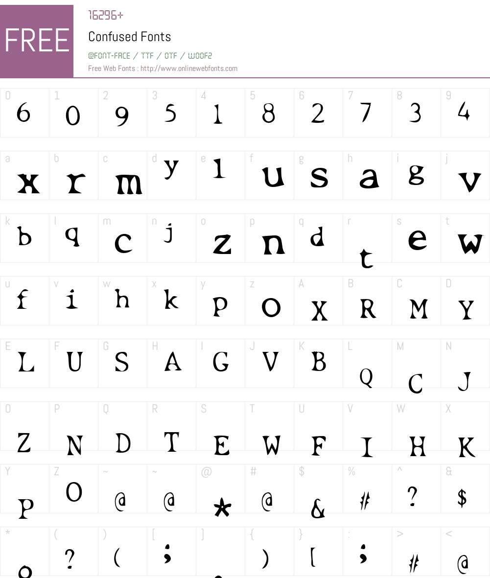 Confused Font Screenshots