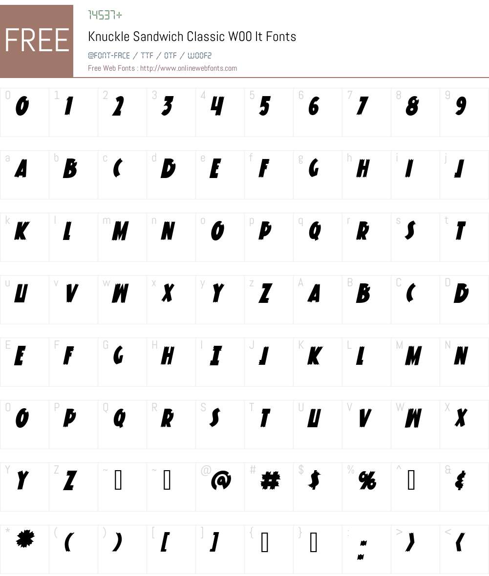 Knuckle Sandwich Classic Font Screenshots