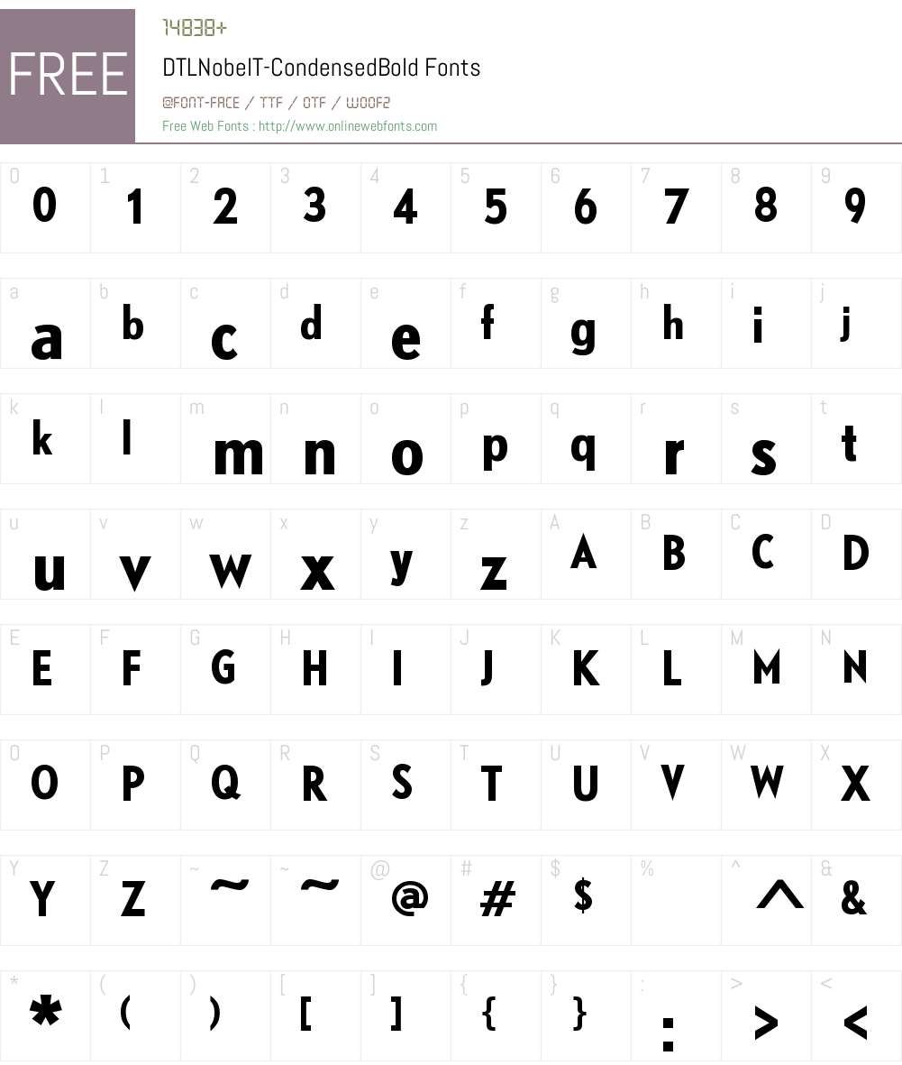 DTLNobelT Condensed Font Screenshots