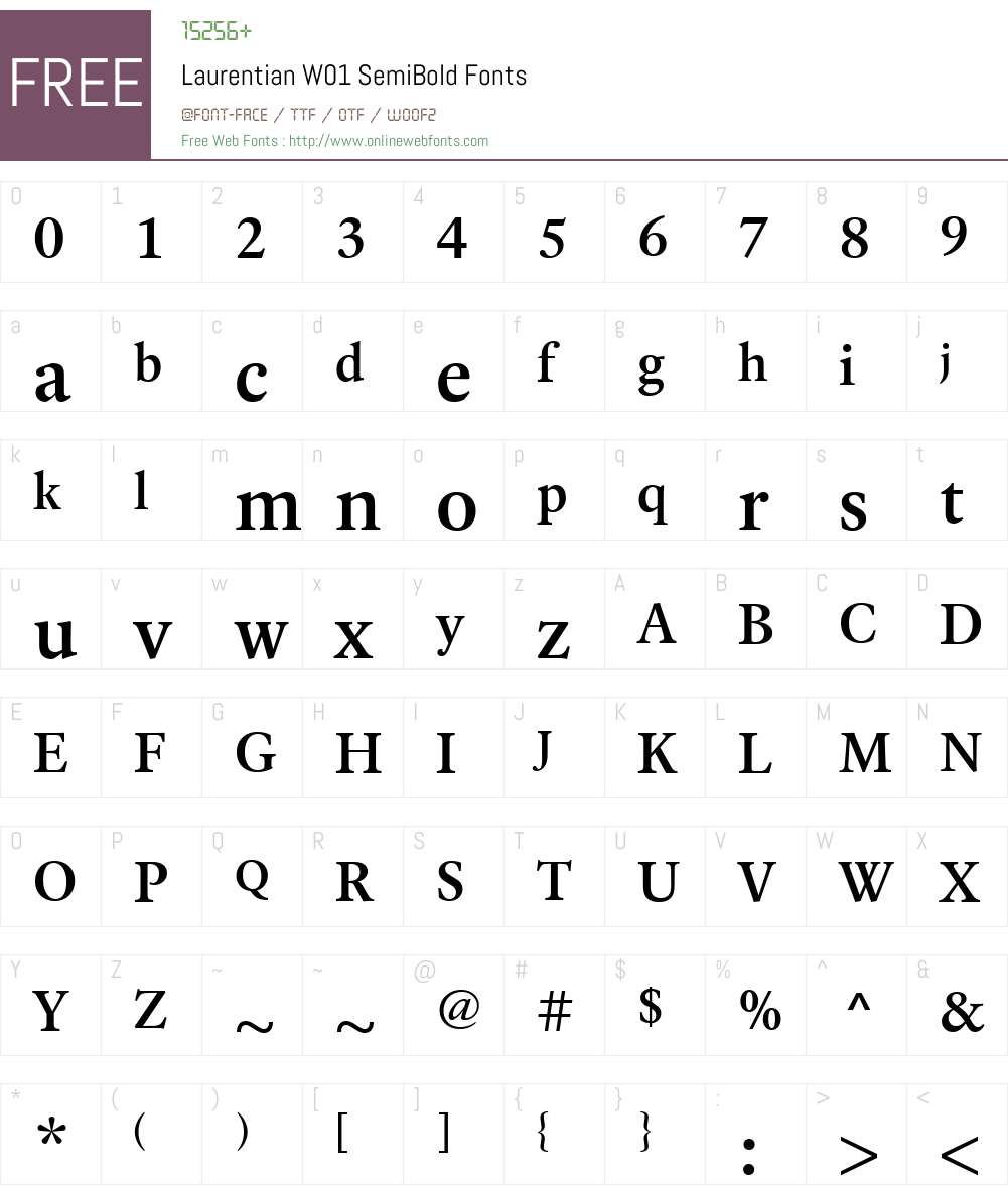 LaurentianW01-SemiBold Font Screenshots