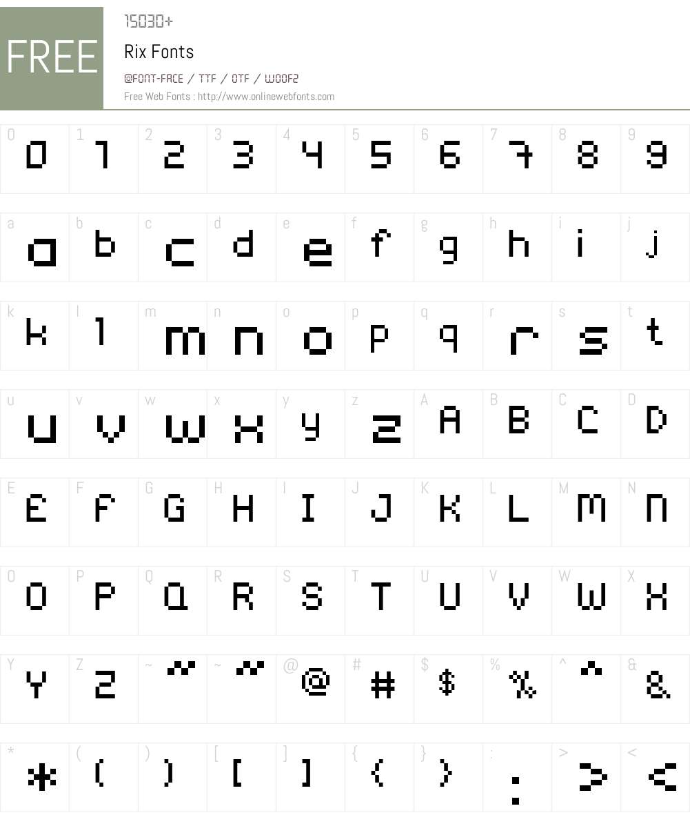 Rix Font Screenshots