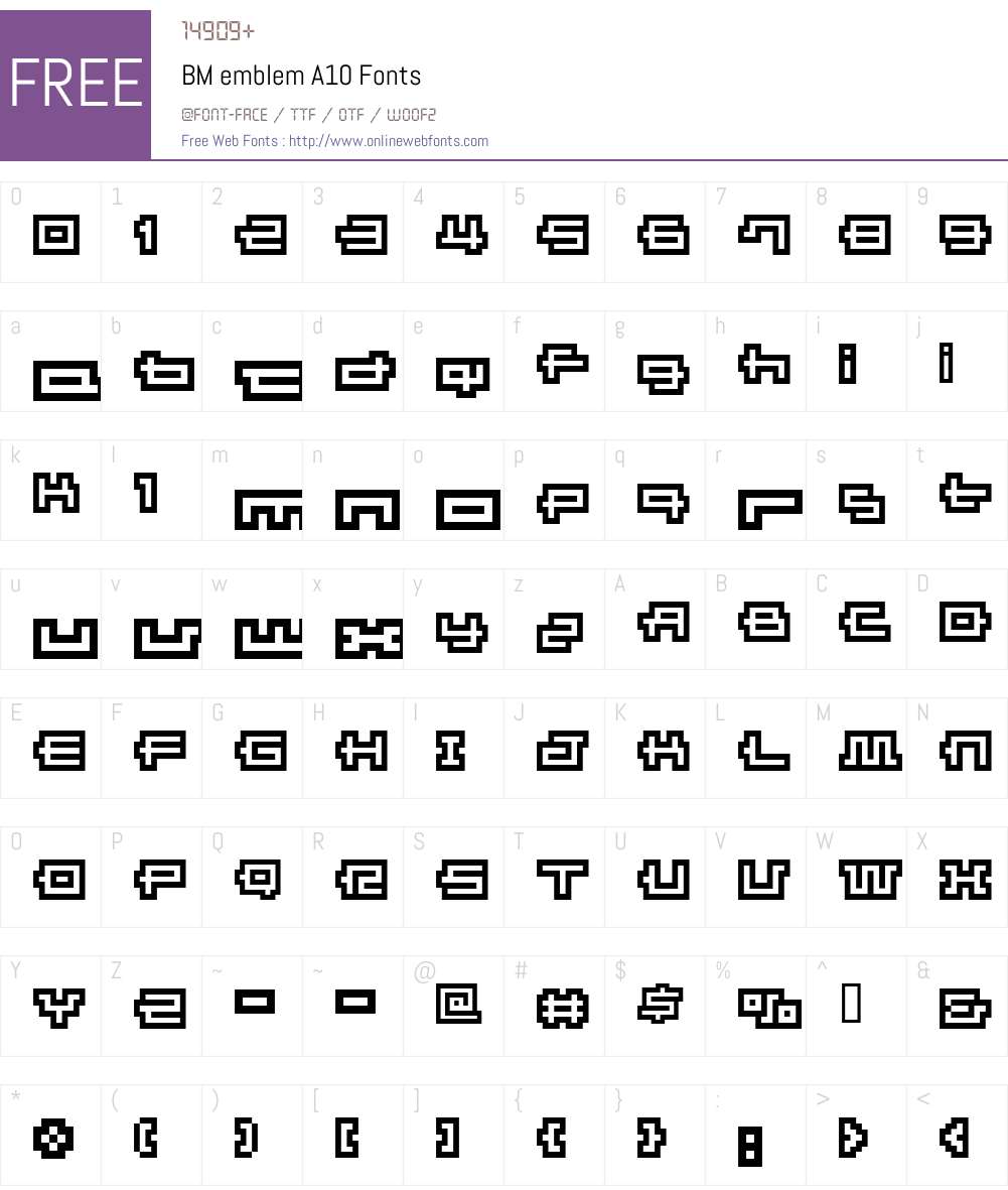 BM emblem Font Screenshots