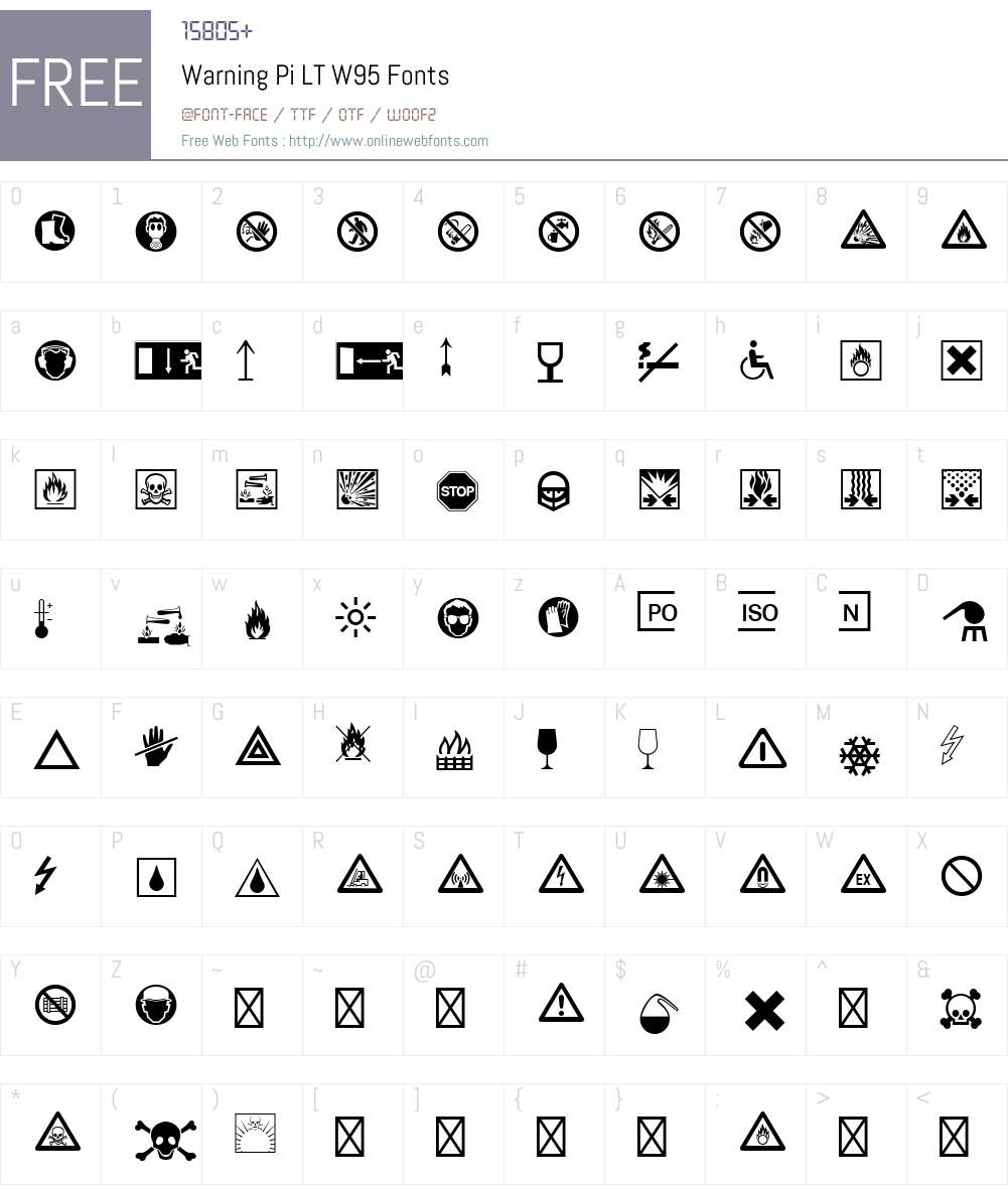 WarningPiLTW95 Font Screenshots