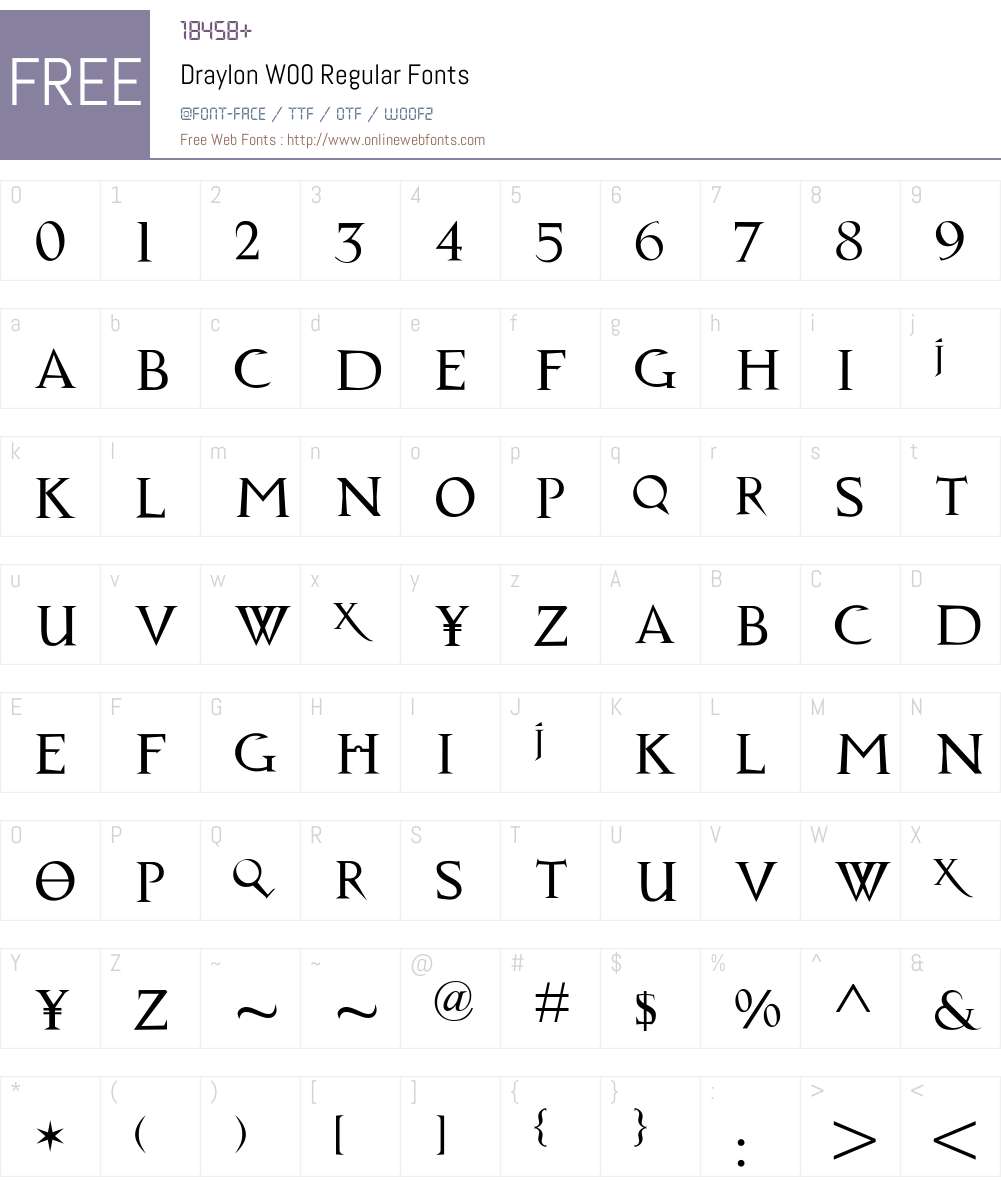 DraylonW00-Regular Font Screenshots