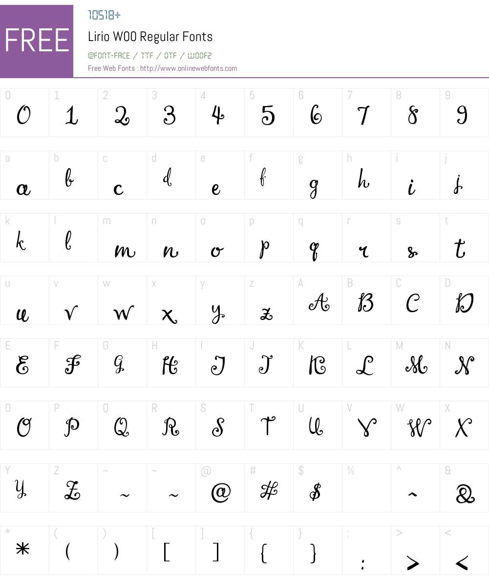 LirioW00-Regular Font Screenshots