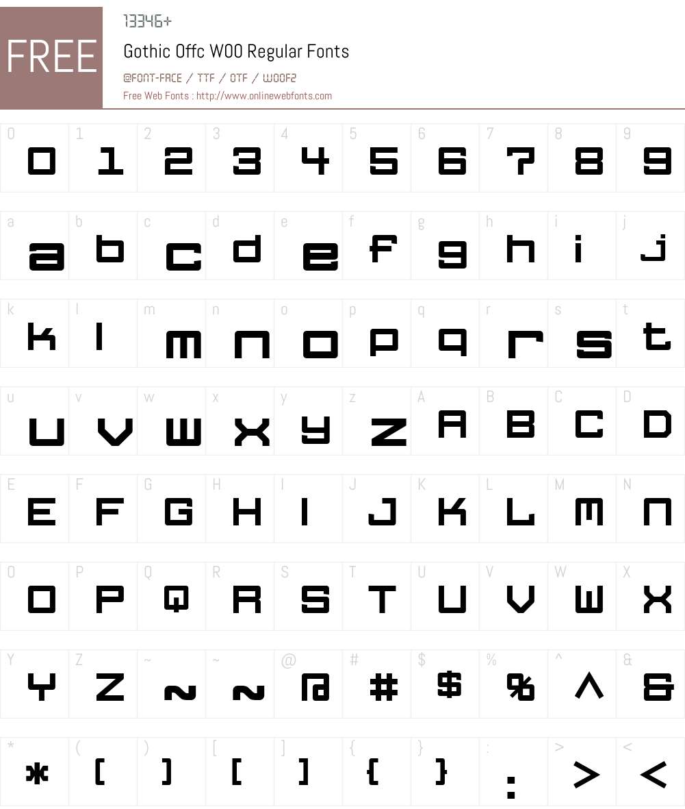 FF Gothic Font Screenshots