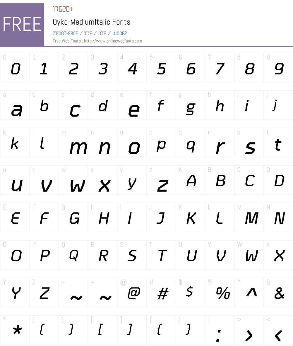 Oyko Medium Font Screenshots