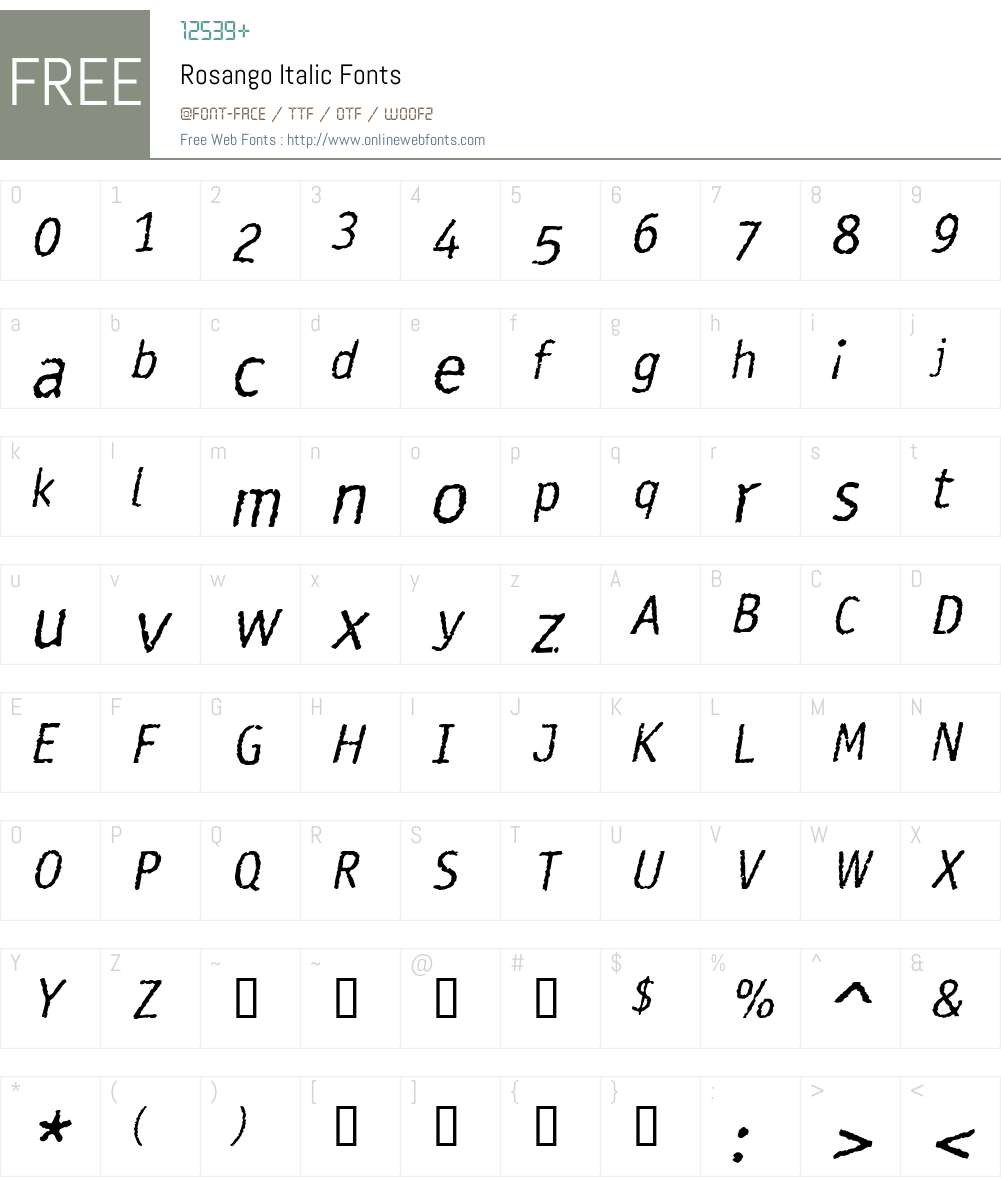 Rosango Font Screenshots