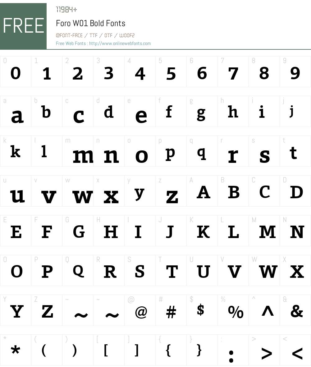 ForoW01-Bold Font Screenshots