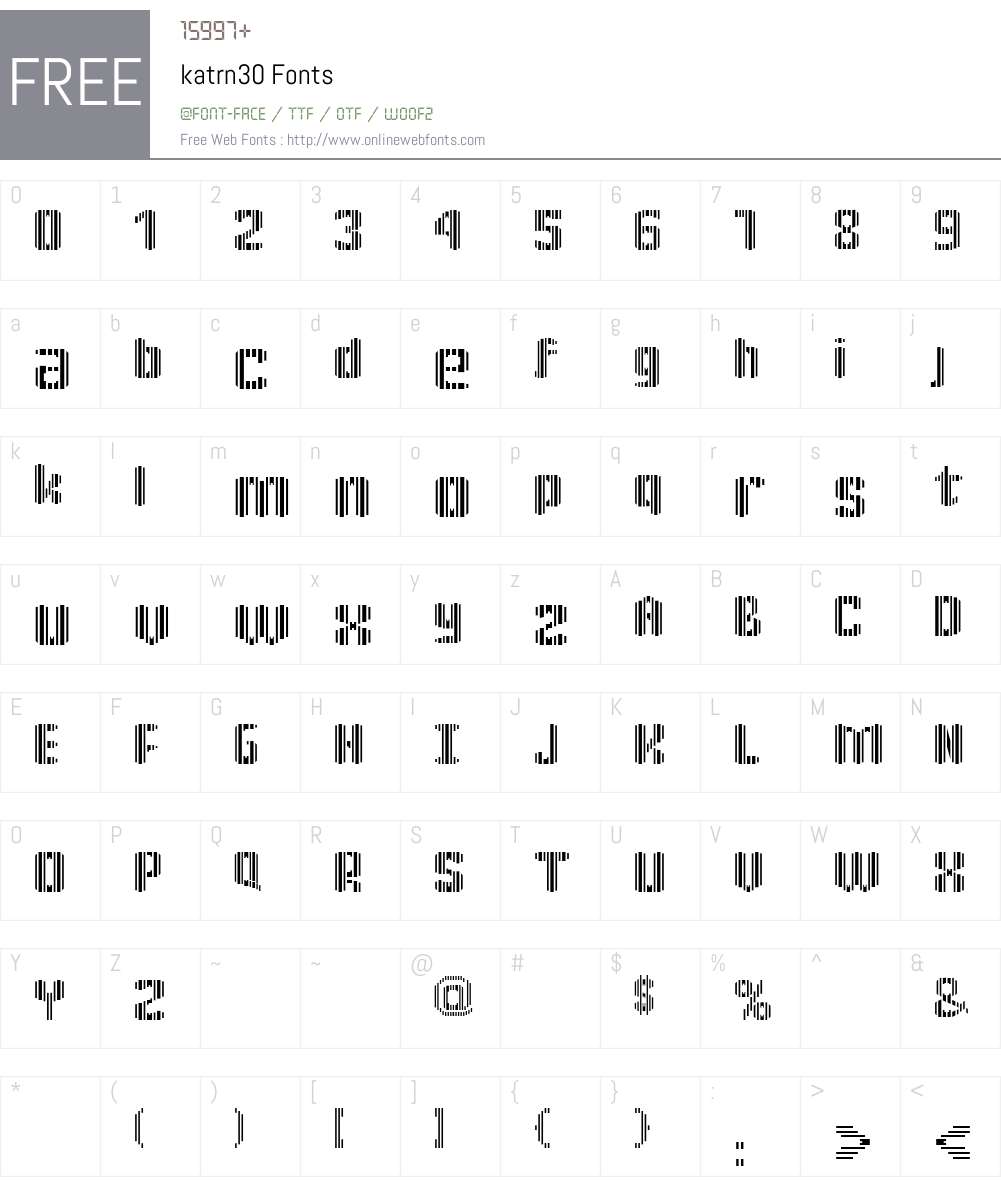 katrn30 Font Screenshots