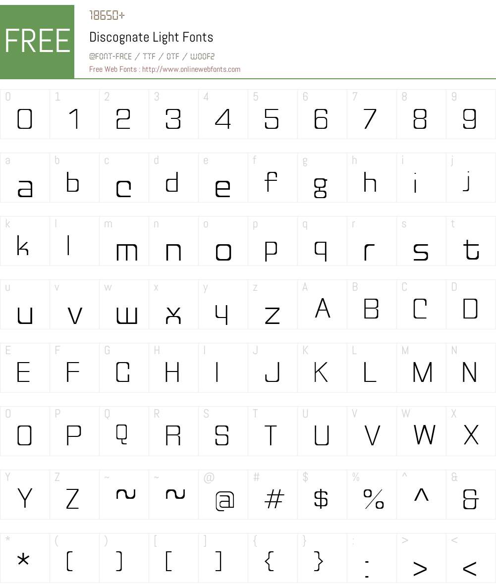Discognate Light Font Screenshots