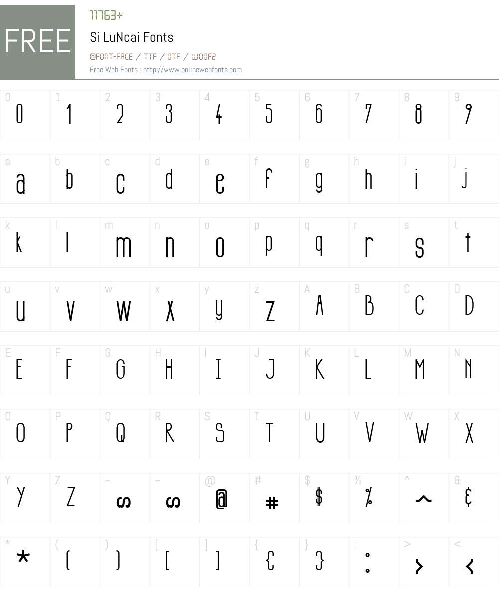 Si LuNcai Font Screenshots
