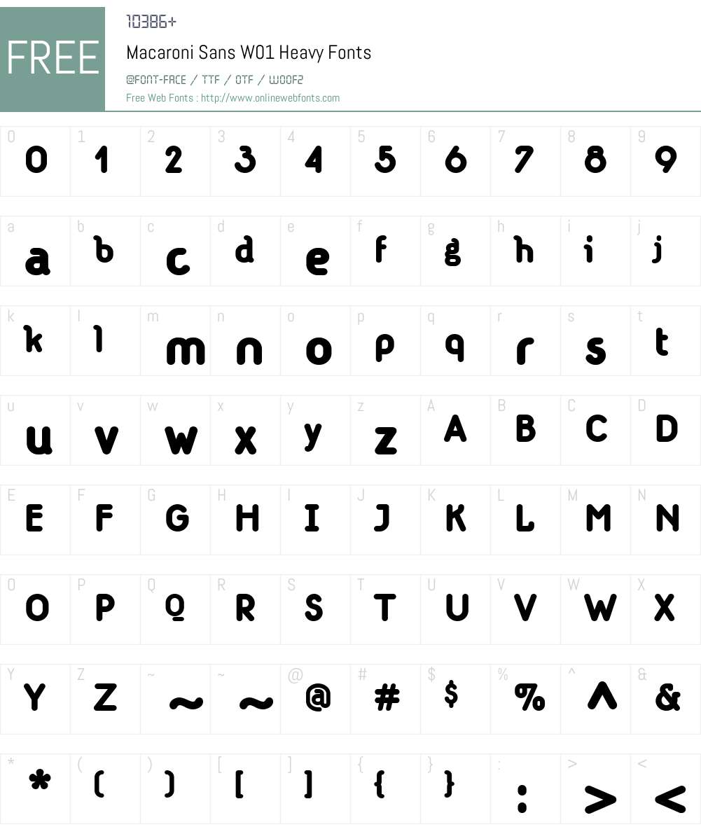 MacaroniSansW01-Heavy Font Screenshots