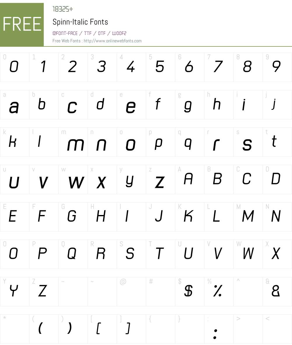 Spinn Font Screenshots