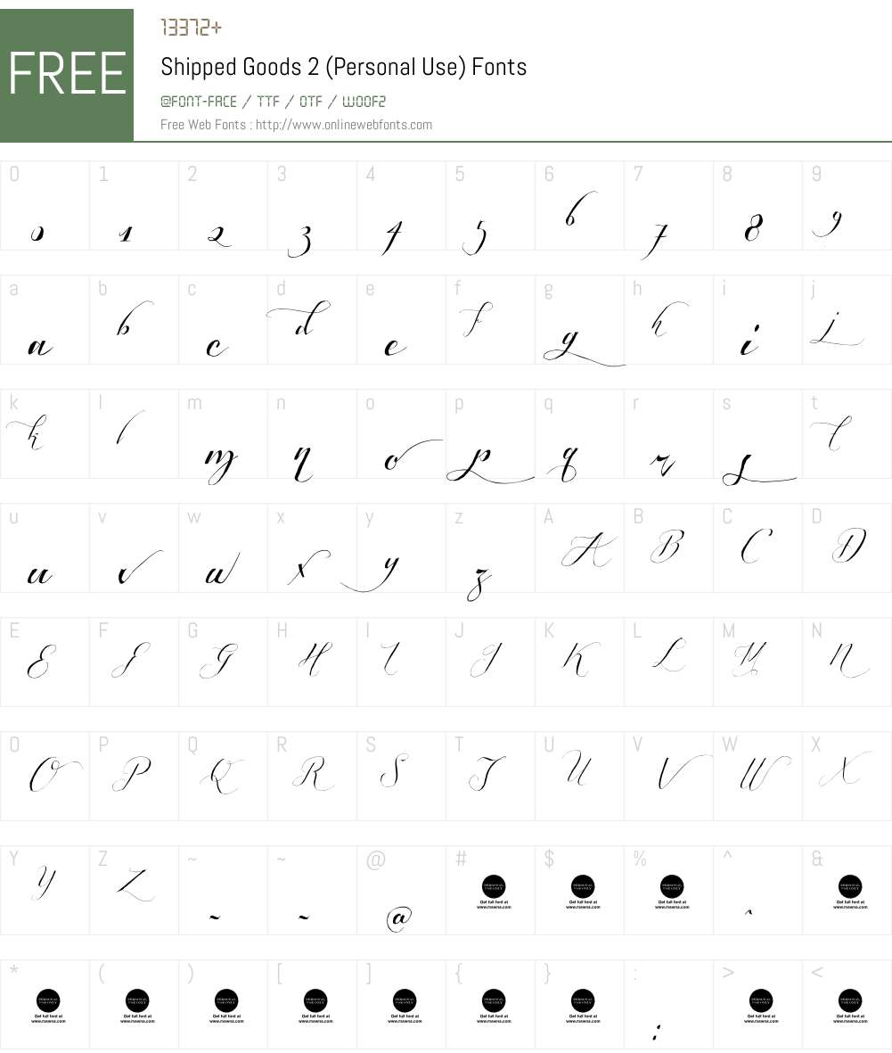 Shipped Goods 2 (Personal Use) Font Screenshots