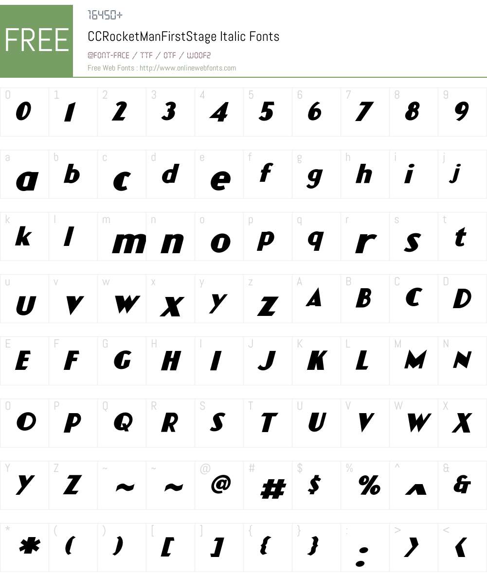 CCRocketManFirstStage-Italic Font Screenshots