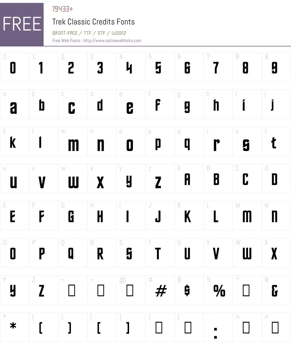 Trek Font Screenshots