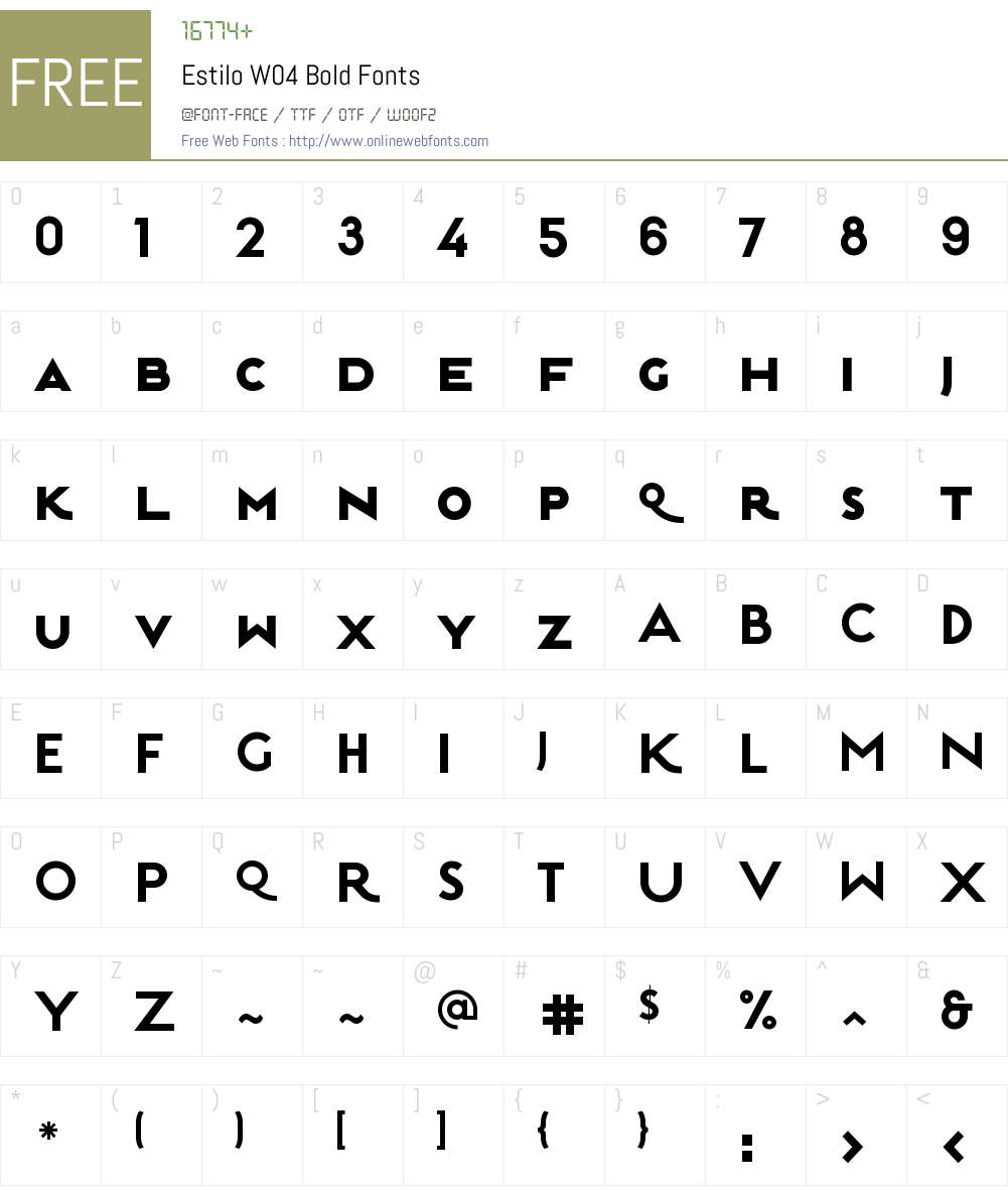 Estilo W04 Bold 1.00 Fonts Free Download