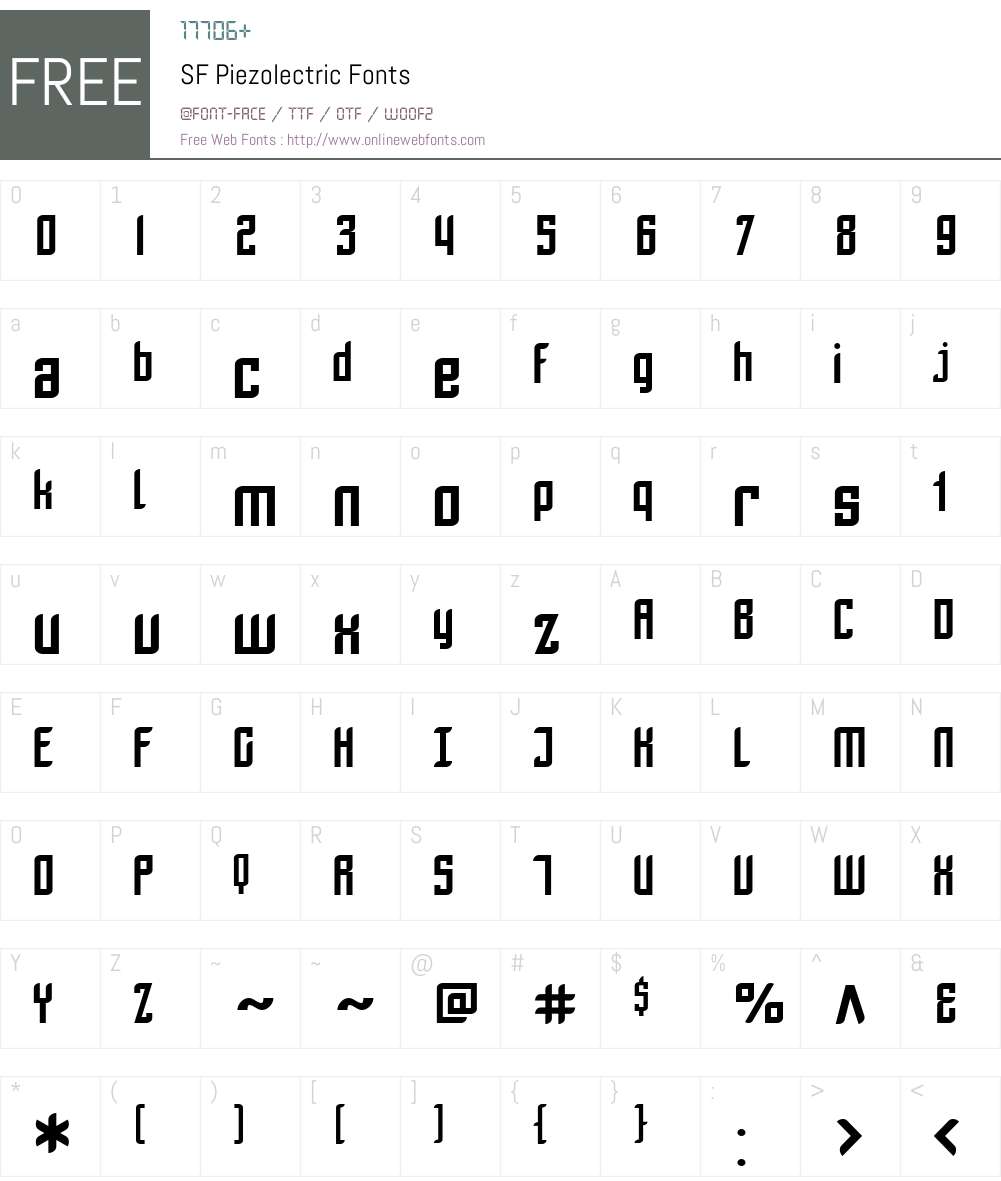 SF Piezolectric Font Screenshots