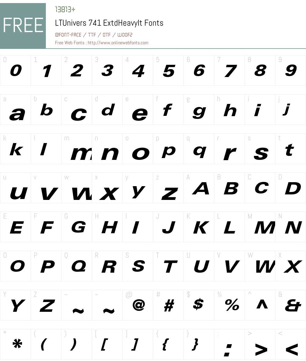 LTUnivers Font Screenshots