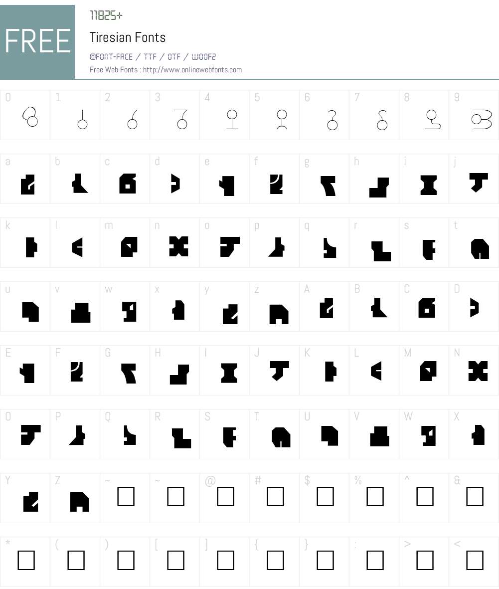 Tiresian Font Screenshots