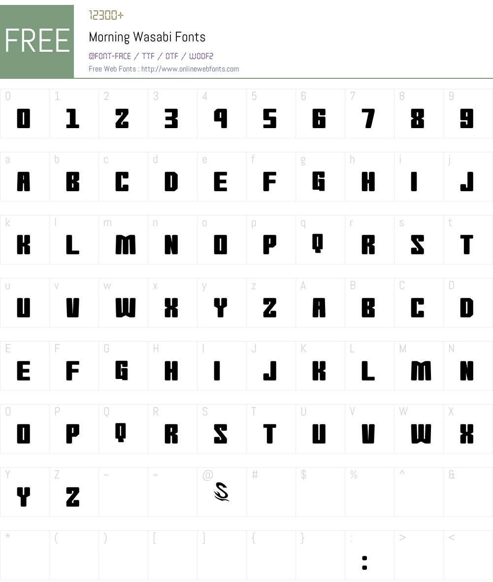 Morning Wasabi Font Screenshots