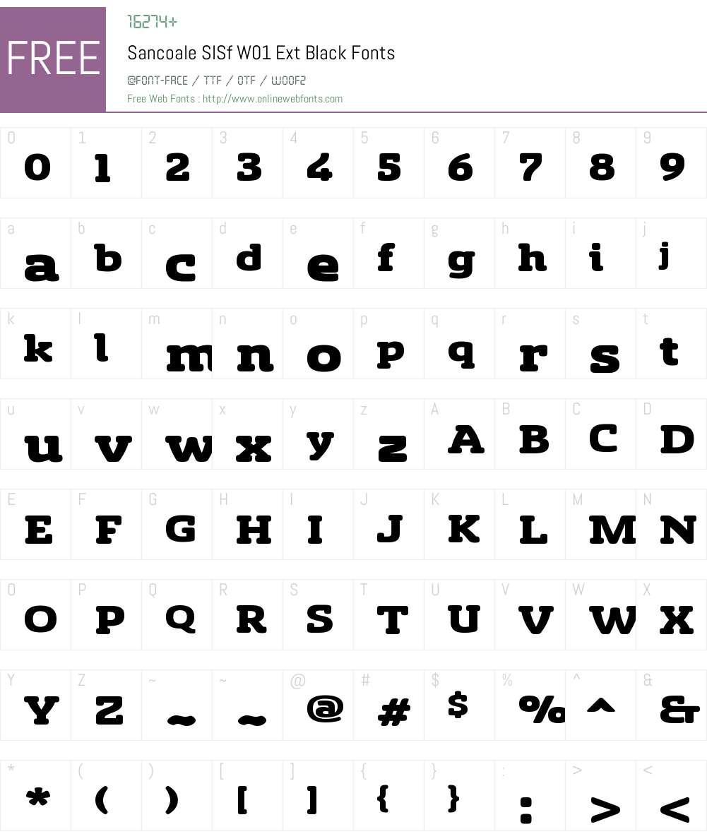 SancoaleSlSfW01-ExtBlack Font Screenshots