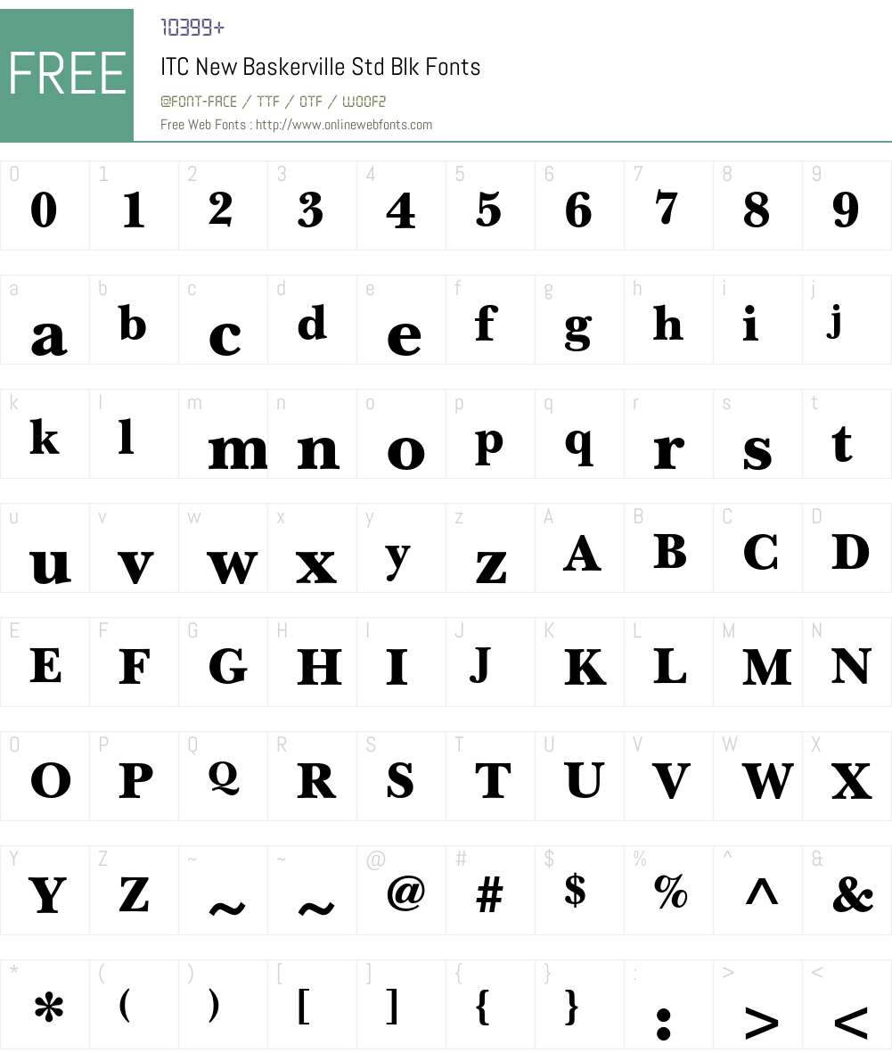ITC New Baskerville Std Font Screenshots