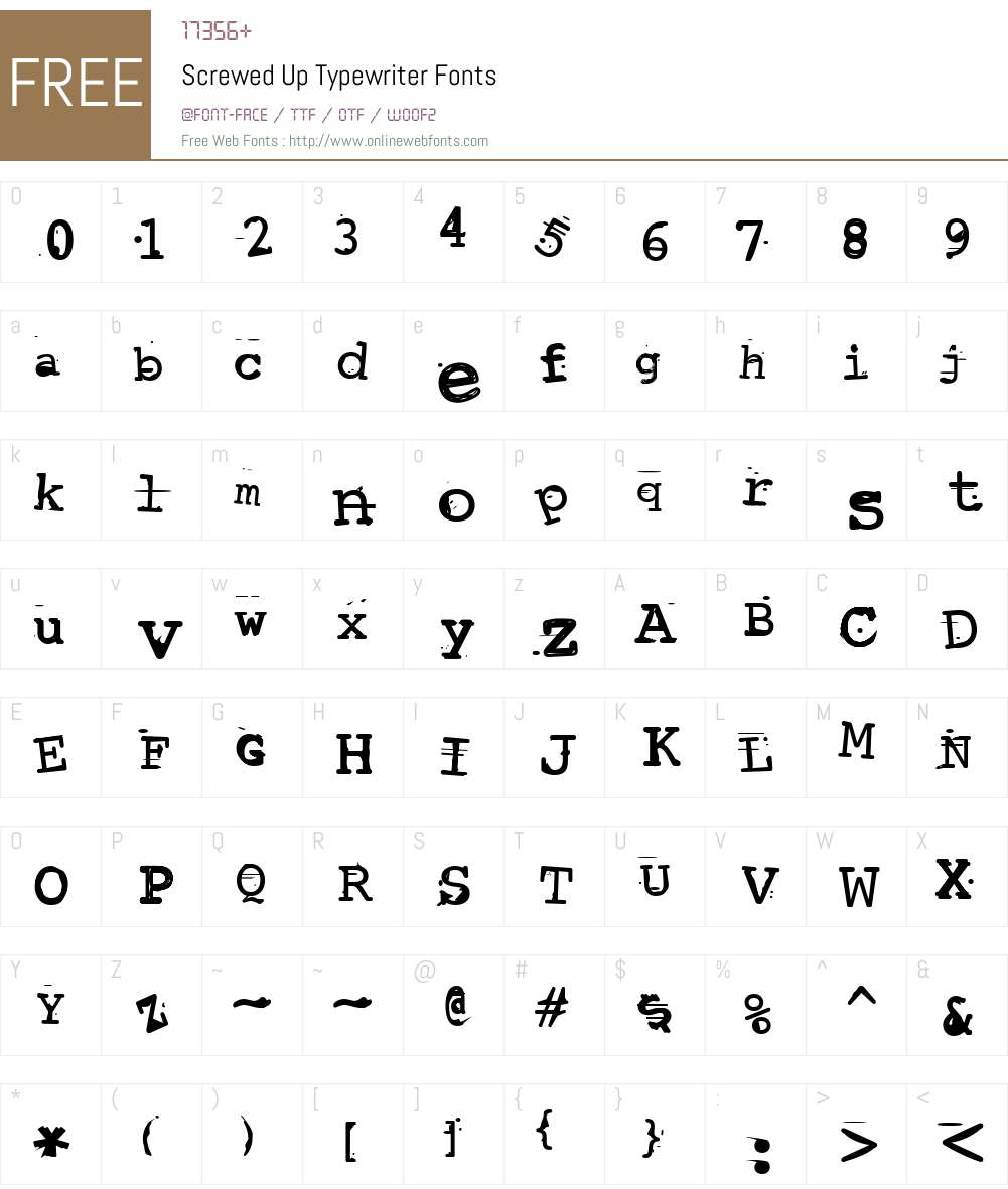Screwed Up Typewriter Font Screenshots