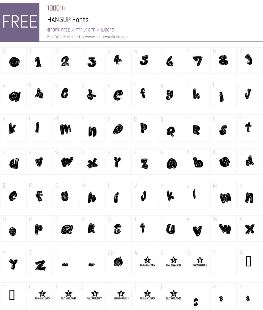 HANGUP Font Screenshots