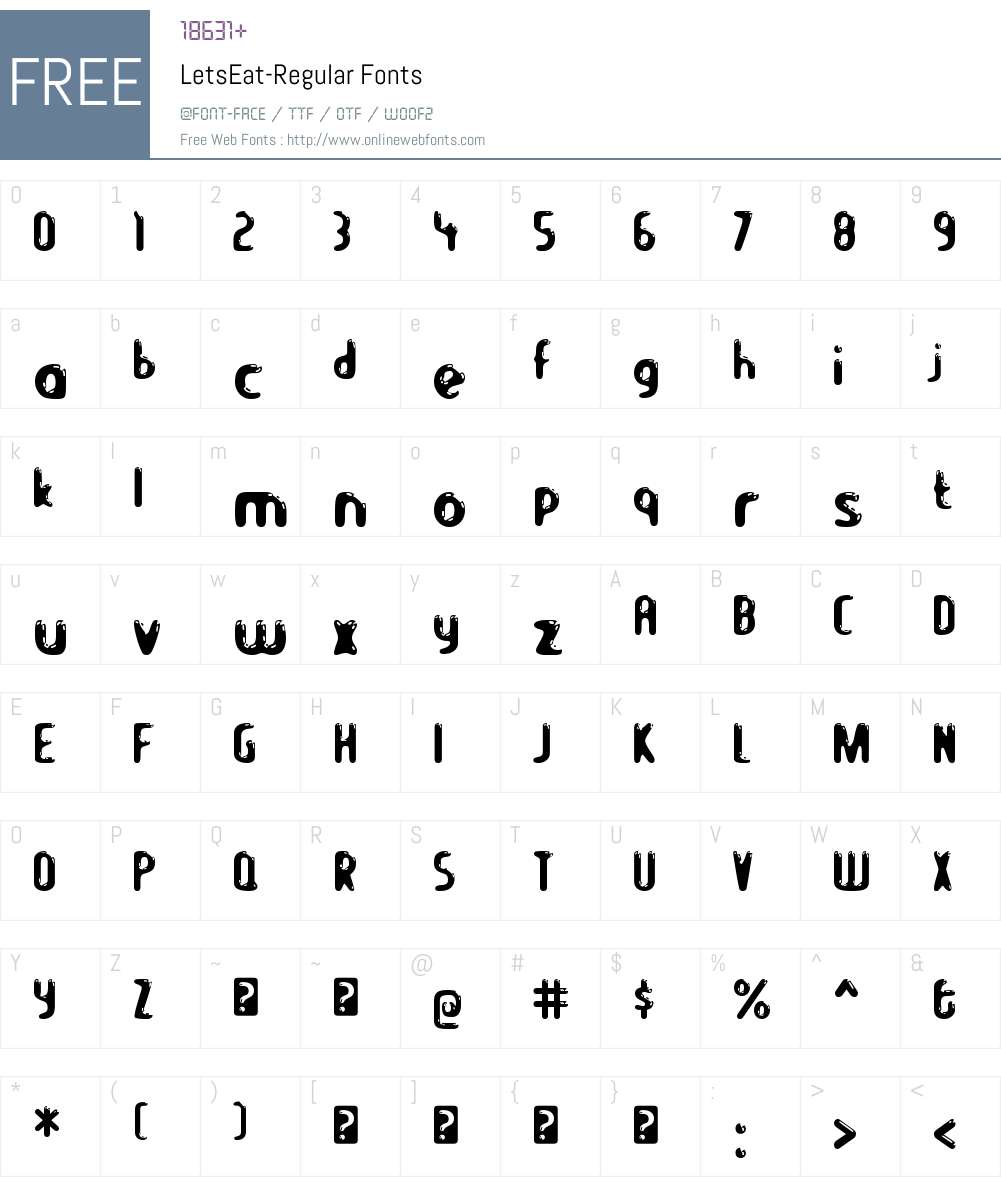Let's Eat Font Screenshots