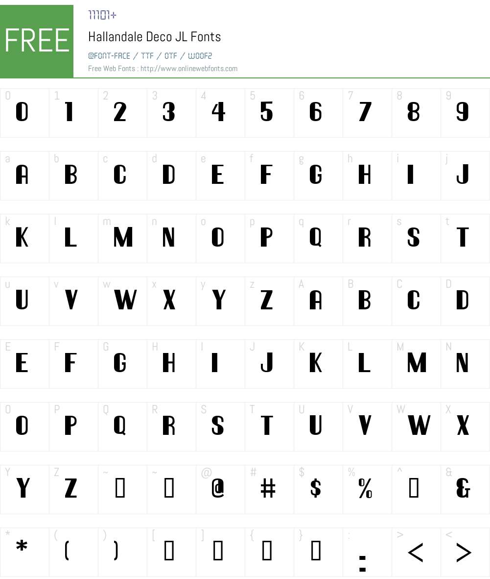 Hallandale Deco JL Font Screenshots