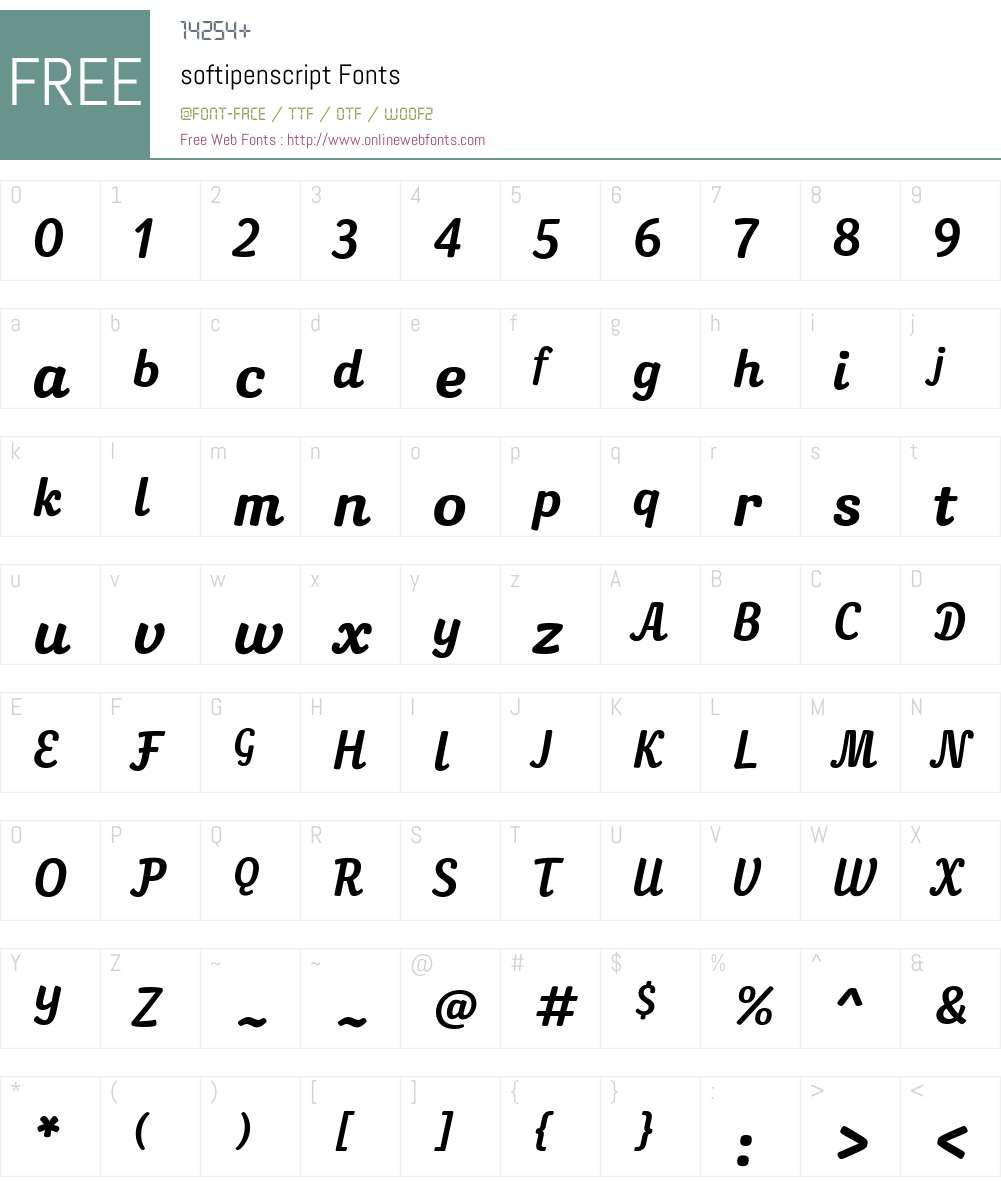 softipenscript Font Screenshots