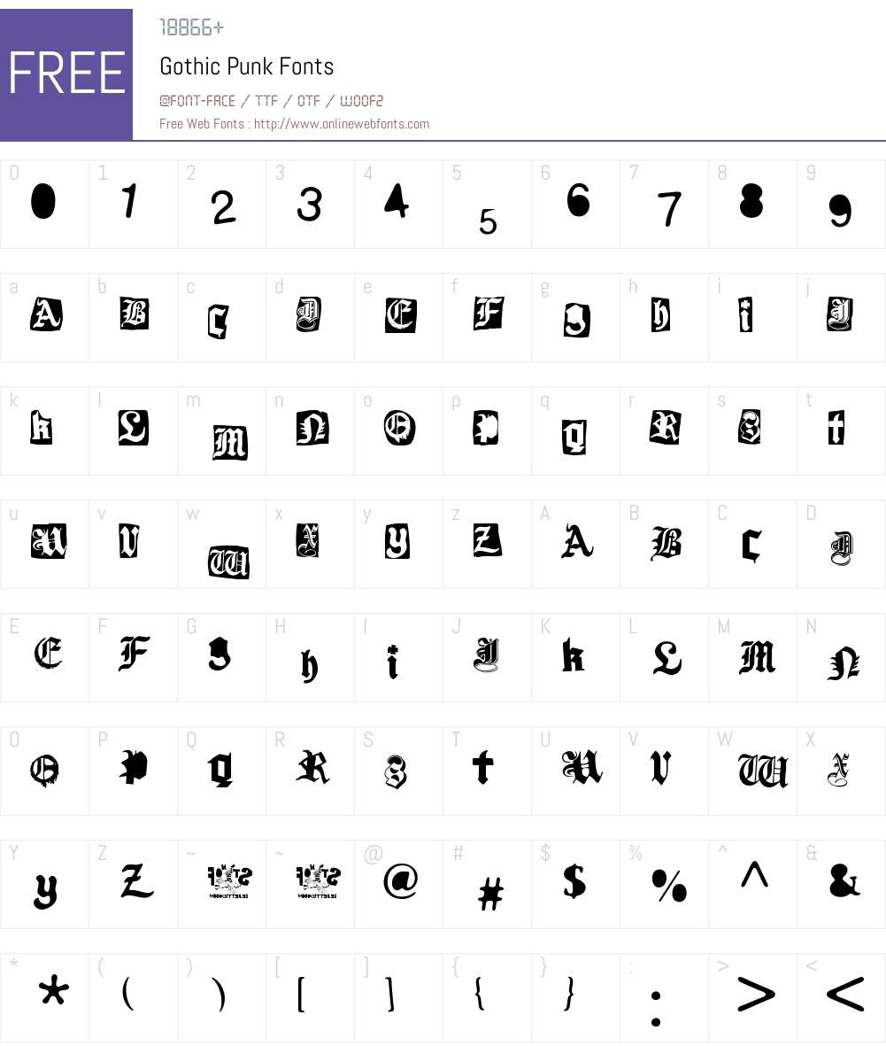Gothic Punk Font Screenshots