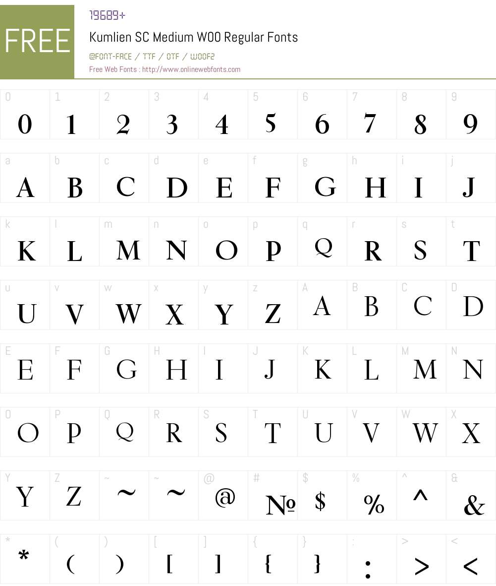 Kumlien Font Screenshots