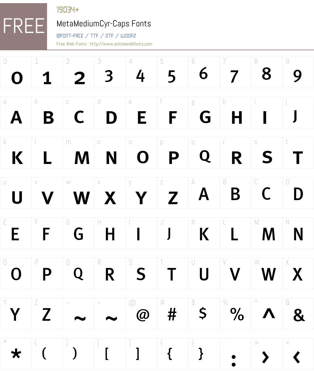 MetaMediumCyr-Caps Font Screenshots