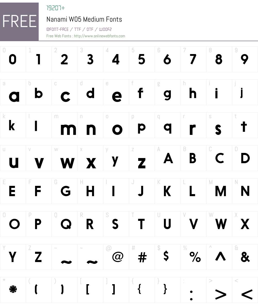 NanamiW05-Medium Font Screenshots